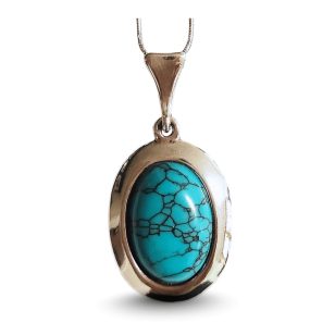 Silver pendant with turquoise stone