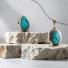 Silver pendant with turquoise stone