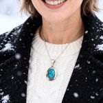 Silver pendant with turquoise stone