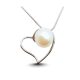 Silver heart pendant with a pearl