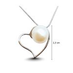 Silver heart pendant with a pearl