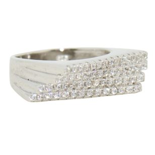 Silver ring in a square shape