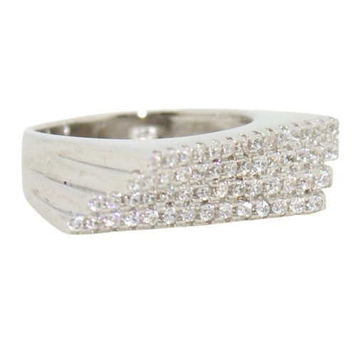 Silver ring in a square shape