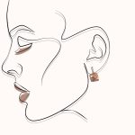 Silver earrings with champagne and green color-changing square zirconia stones