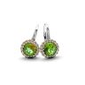   Silver earrings with champagne and green color-changing zirconia stones