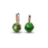   Silver earrings with champagne and green color-changing round zirconia stones