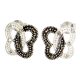 Silver earrings with black and white butterfly marcasite