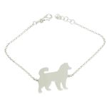 Silver dog bracelet with Samoyed charm