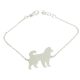 Silver dog bracelet with Samoyed charm