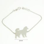 Silver dog bracelet with Samoyed charm