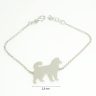 Silver dog bracelet with Samoyed charm