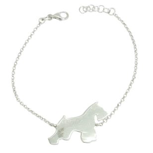 Silver dog bracelet with Scottish Terrier charm