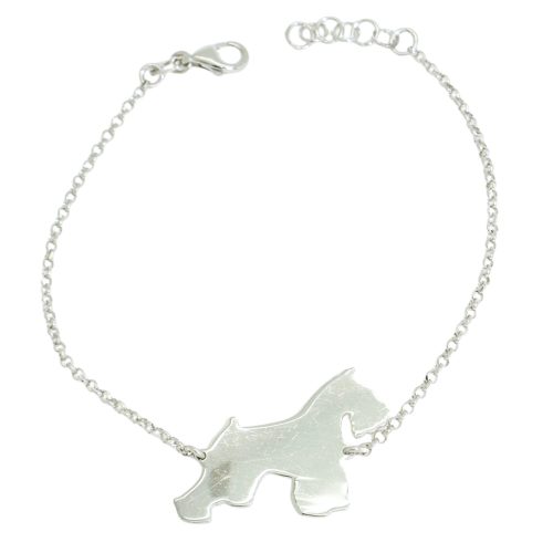 Silver dog bracelet with Scottish Terrier charm