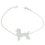 Silver dog bracelet with poodle charm