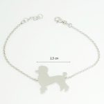 Silver dog bracelet with poodle charm