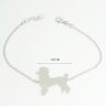 Silver dog bracelet with poodle charm