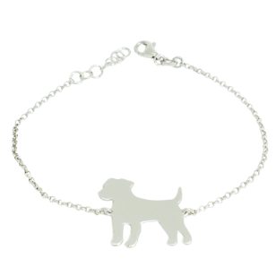 Silver dog bracelet with terrier