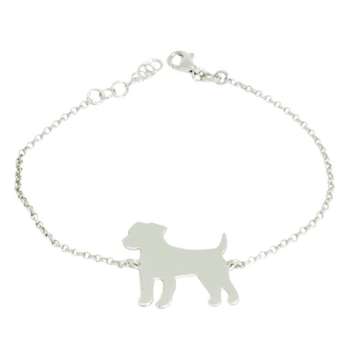 Silver dog bracelet with terrier