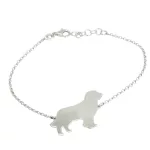 Silver dog bracelet with Golden Retriever charm, for dog lovers.