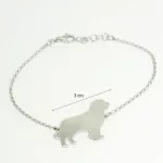 Silver dog bracelet with Golden Retriever charm, for dog lovers.