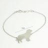   Silver dog bracelet with Golden Retriever charm, for dog lovers.