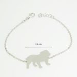 Silver dog bracelet with English bulldog