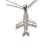 Silver airplane pendant with zirconia stones