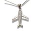 Silver airplane pendant with zirconia stones