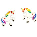 Silver unicorn earrings