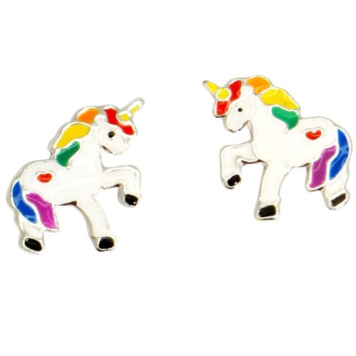 Silver unicorn earrings