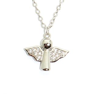 Silver necklace lucky angel