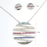   Ezüst ékszer szett collier nyakék és fülbevaló színes kör