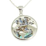 Silver Earth pendant with mother-of-pearl