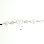 Silver heart horse bracelet with zirconia stones