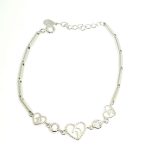Silver heart horse bracelet with zirconia stones
