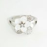 Floral silver ring