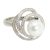 Silver ring with zirconia and cultured white pearl