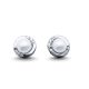 Silver pearl earrings with zirconia stones