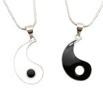 Yin-Yang Pair Pendant in Silver