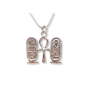 Egyptian symbols silver pendant