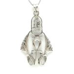 Silver pendant with Egyptian motif and ankh cross