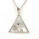 Horus Eye Silver Pendant in Pyramid Shape