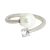 Silver ring with white freshwater pearl and zirconia