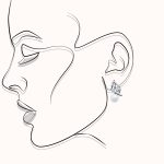 Dangle pearl silver earrings with leaf decoration