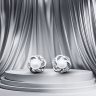 Silver pearl flower earrings 