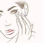 Silver pearl flower earrings 