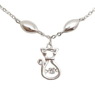 Silver cat anklet