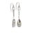 Silver mismatched fork and spoon earrings