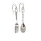 Silver mismatched fork and spoon earrings