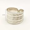 Silver band ring / Wide band with Greek pattern, larger size